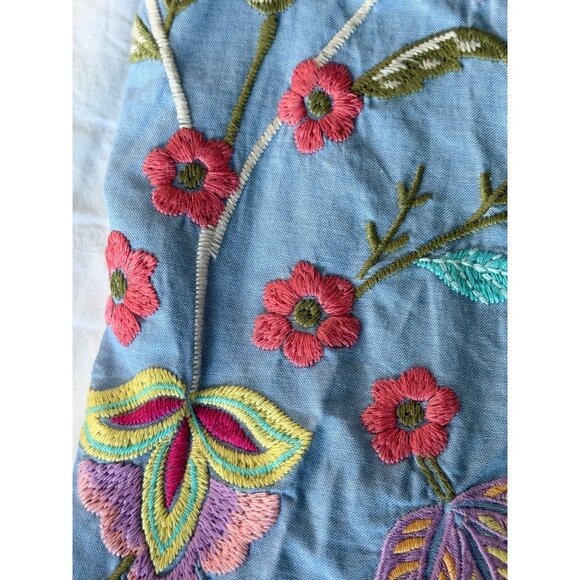 Johnny Was Camellia Embroidered Cotton Dress Size Small New With Tags - Picture 15 of 16